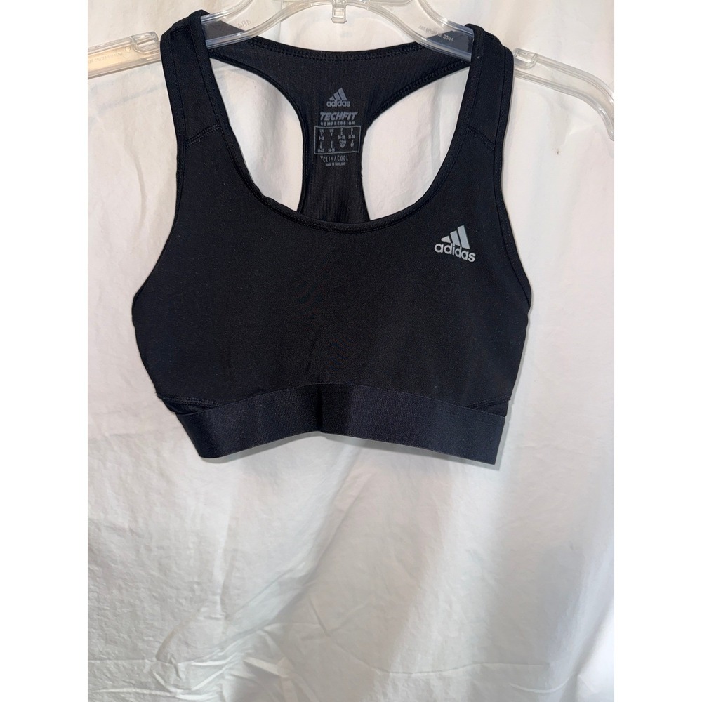 Adidas Techfit Compression Sports Bra Black Climacool Racerback Womens Small